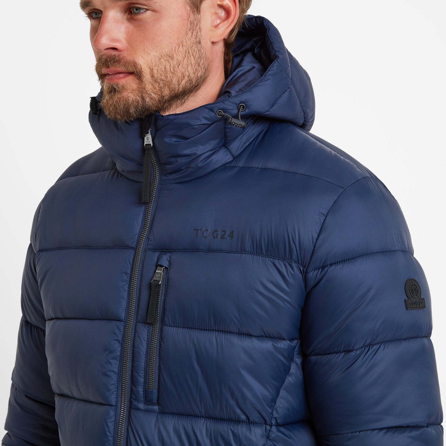 Barnby Mens Long Padded Jacket - Dark Indigo
