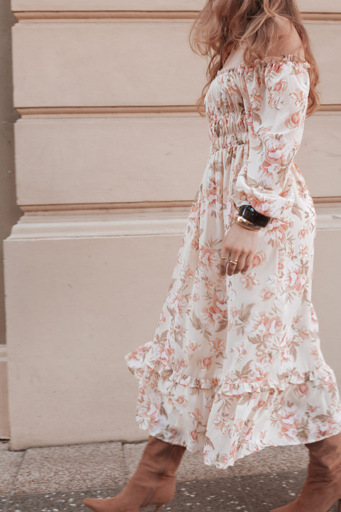 DRESSES Aine Midi Dress - Cream Floral