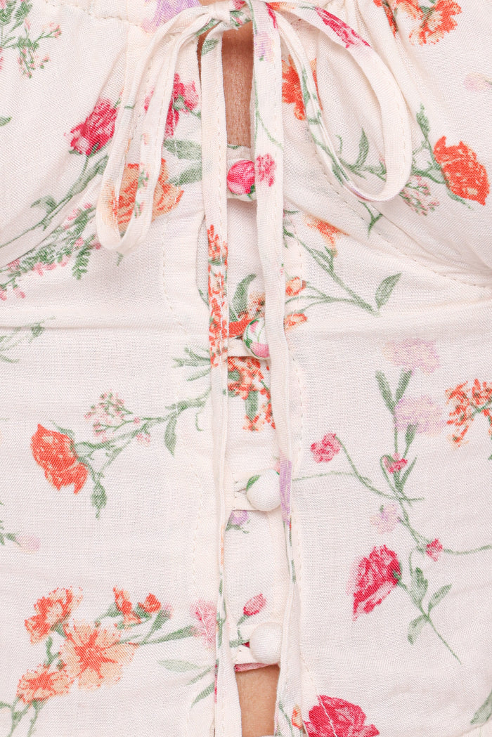 Petal and Pup USA TOPS Antonia Lace Trim Top - White Poppy Rose