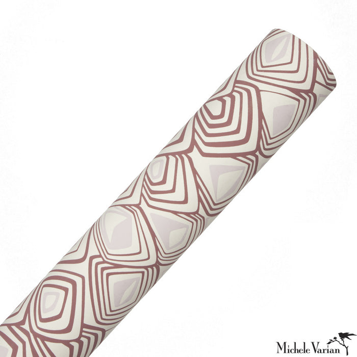 Boho Diamond Wallpaper in Snow Mauve Clay