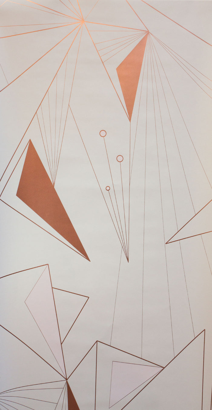DecoPrism Wallpaper in Metallic Copper Blush Pink