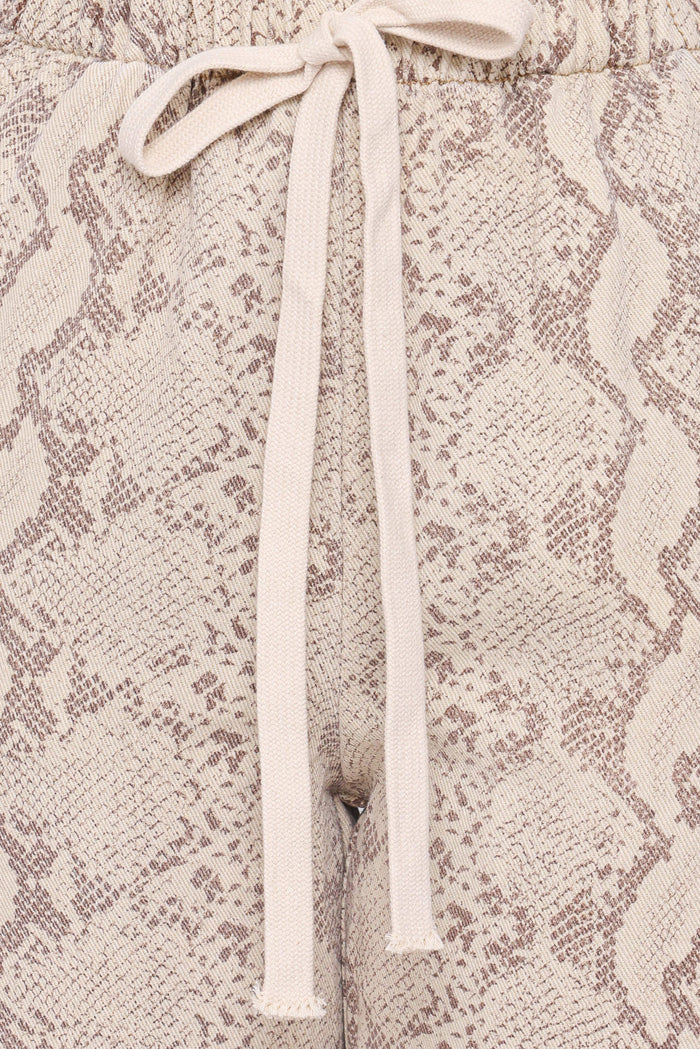 Petal and Pup USA BOTTOMS Fletcher Denim Racer Pants - Snake Print
