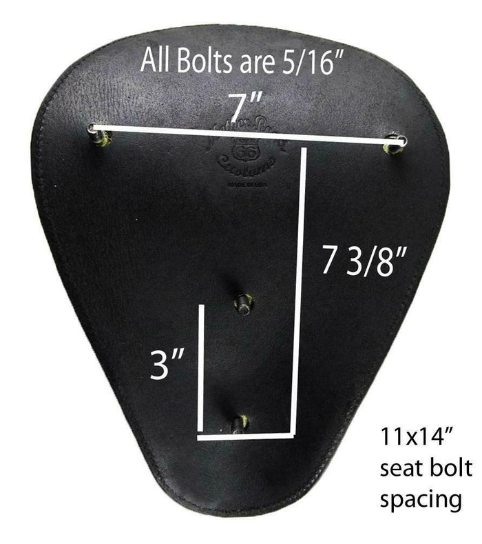 Harley Sportster Chopper Bobber Honda Yamaha Seat 11x14 Black Tooled Leather - Mother Road Customs