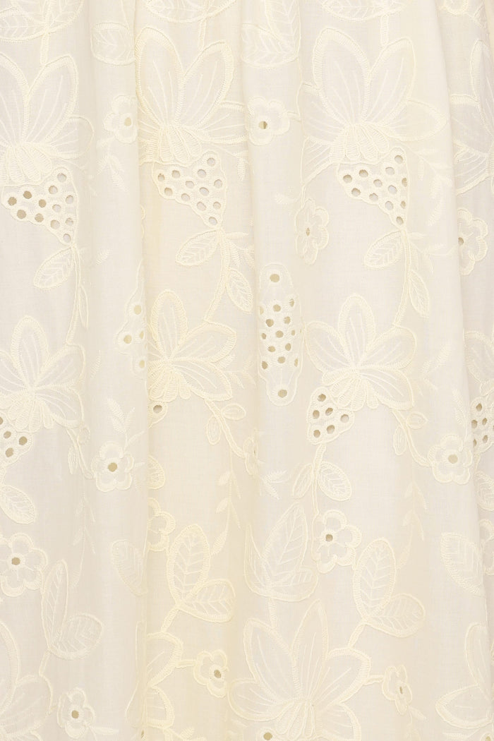 Petal and Pup USA DRESSES Janice Maxi Dress - Butter Yellow Broderie