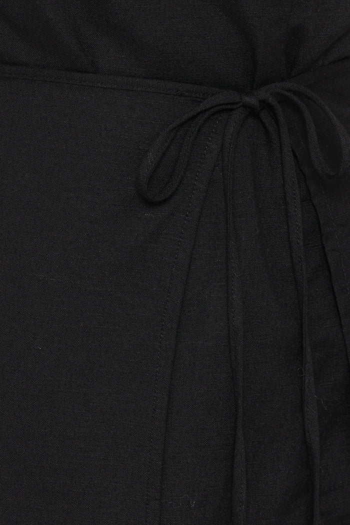 Petal and Pup USA DRESSES Karmen Wrap Mini Dress - Black