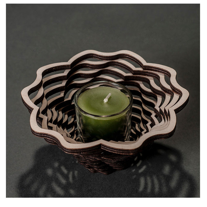 Laser Cut Wooden Votive - Blossom