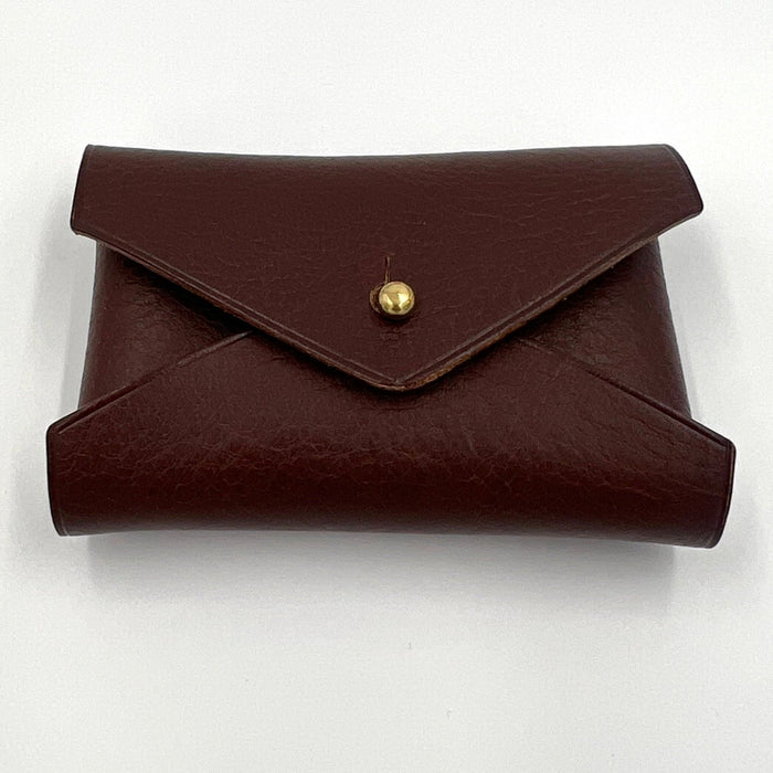 ~ Leather Wallet Pouch - brown / brass