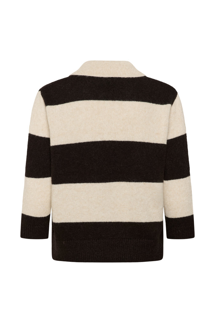 Part Two CharlottPW Jumper Whitecap Gray/Mole 30310833 305382 striped back view by Part Two Shop Part Two at Dotique