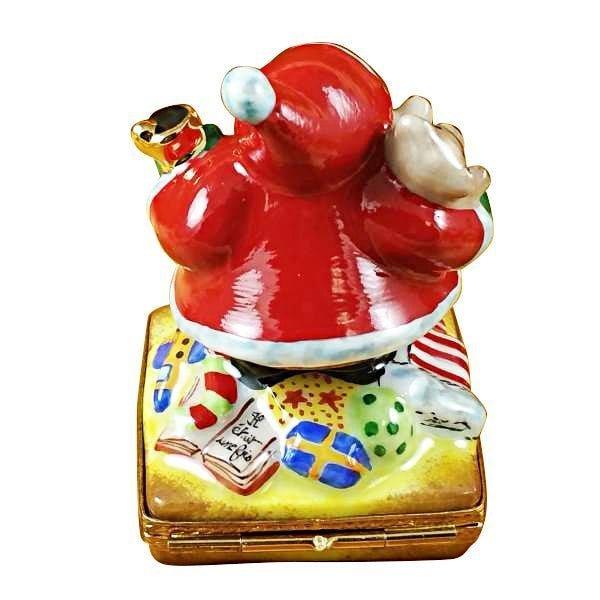 Santa with Bell Porcelain Limoges Santa French Trinket Box