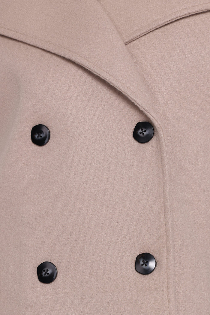 Petal and Pup USA OUTERWEAR Saylor Cropped Car Coat - Oatmeal
