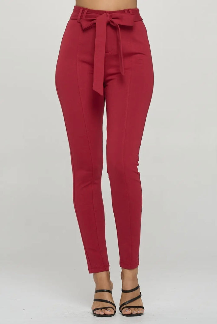 Sydney High Waist Pant (Red)