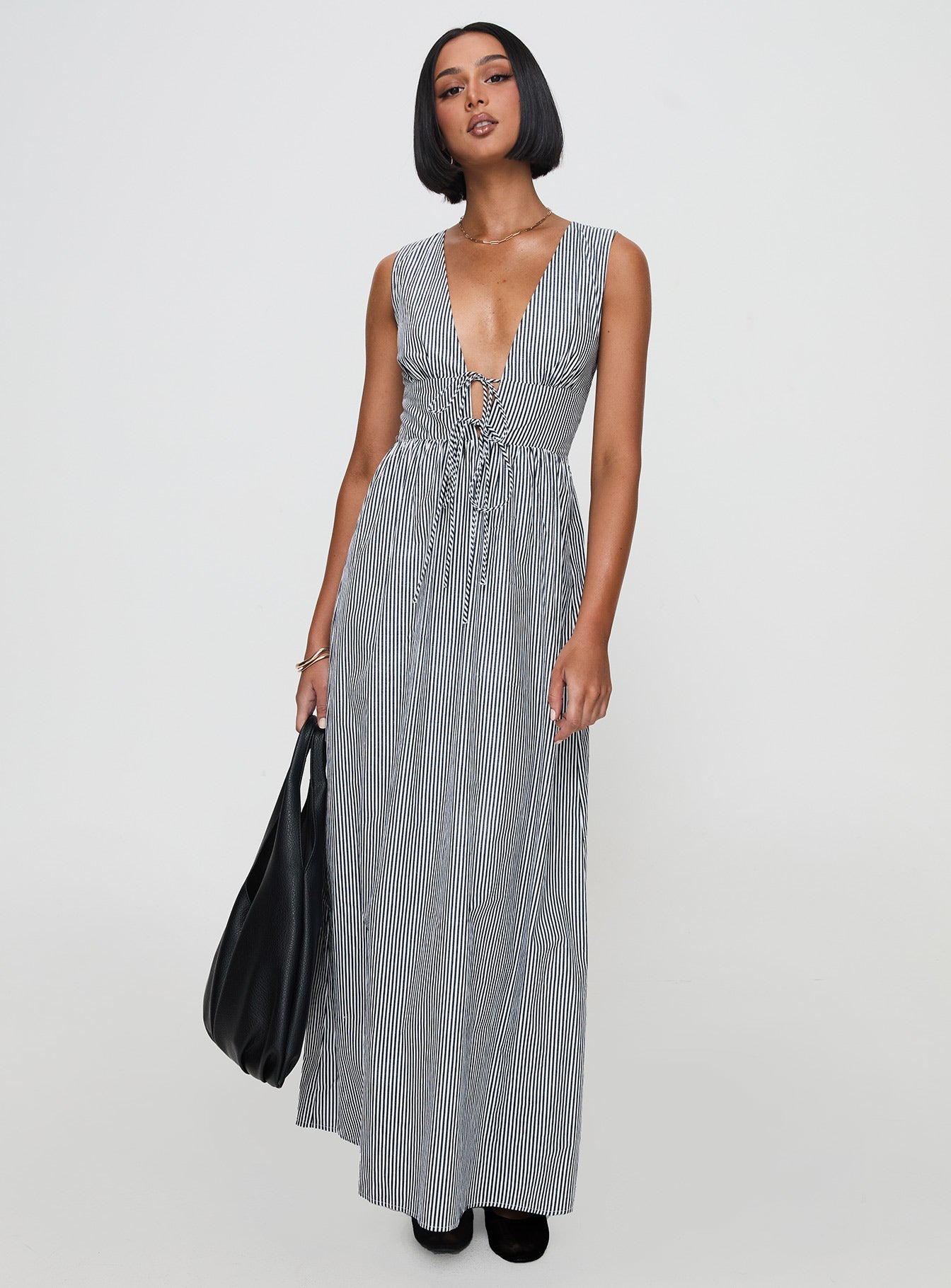 Pokey Maxi Dress Black / White Stripe Petite