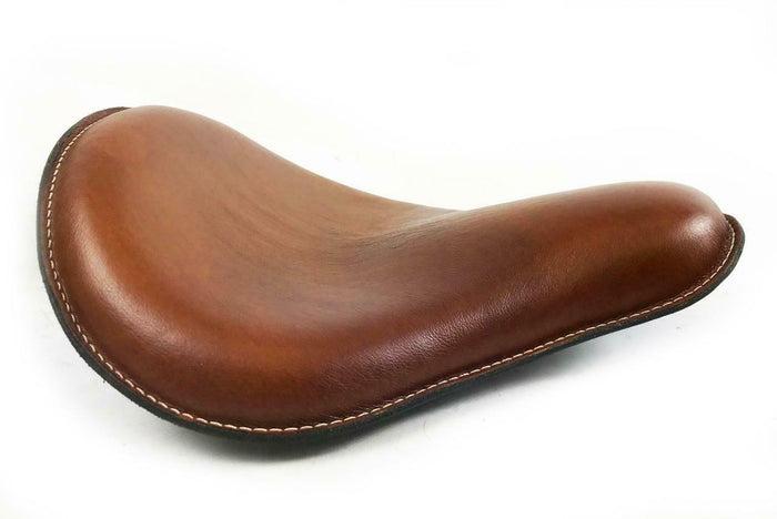 12x13" Spring Seat Chopper Harley Indian Scout Sportster Bobber Tan Leather - Mother Road Customs