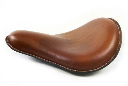 12x13" Spring Seat Chopper Harley Indian Scout Sportster Bobber Tan Leather - Mother Road Customs