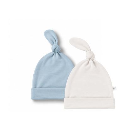 2-Pack Cosy Knot Hat - Stoneblue + Ivory