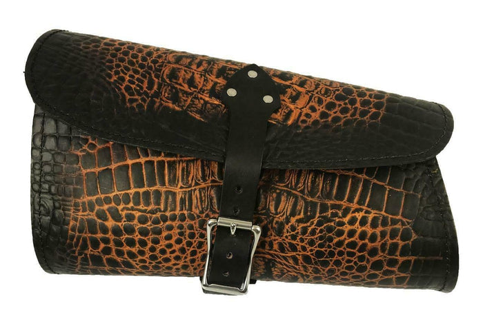 2015-2020 Indian Scout Bobber Swing Arm Saddle Bag Ant Brown Gator Leather MRC - Mother Road Customs