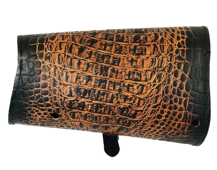 2015-2020 Indian Scout Bobber Swing Arm Saddle Bag Ant Brown Gator Leather MRC - Mother Road Customs