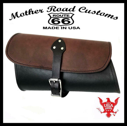 2015-2020 Indian Scout & Bobber Swing Arm Saddle Bag Black & Brown Leather MRC - Mother Road Customs
