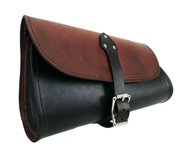 2015-2020 Indian Scout & Bobber Swing Arm Saddle Bag Black & Brown Leather MRC - Mother Road Customs