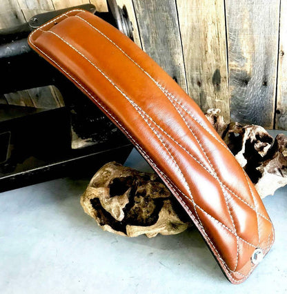 2015-2020 Indian Scout Passenger Seat Desert Tan Diamond Leather P-Pad Chopper - Mother Road Customs