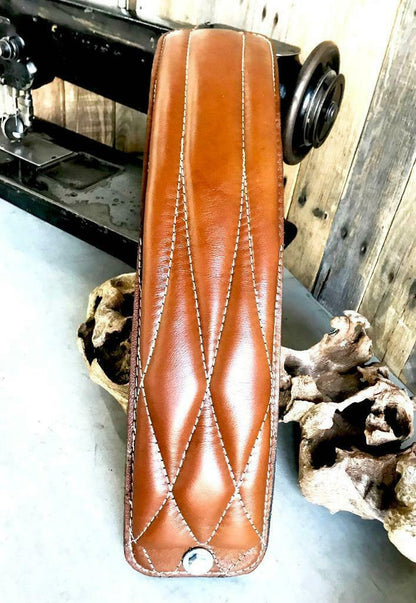 2015-2020 Indian Scout Passenger Seat Desert Tan Diamond Leather P-Pad Chopper - Mother Road Customs