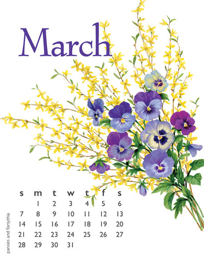 2027 Flowers Desk 5x7 Calendar