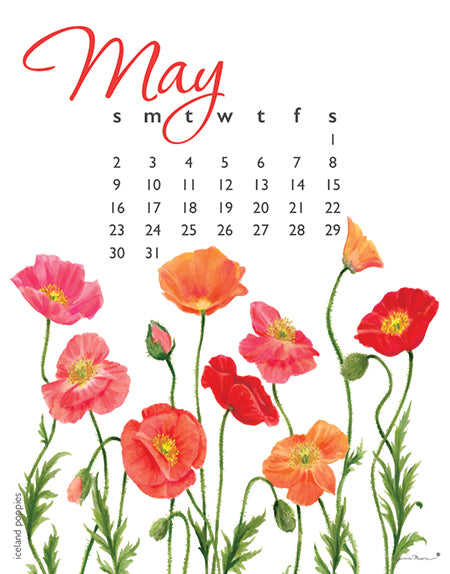 2027 Flowers Desk 5x7 Calendar