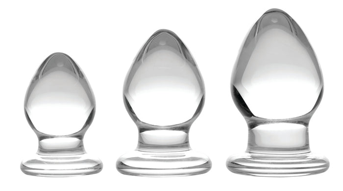 3 Piece Glass Anal Plug Kit Image 1