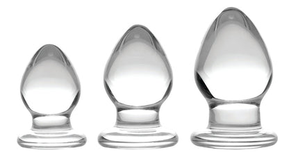 3 Piece Glass Anal Plug Kit Image 1