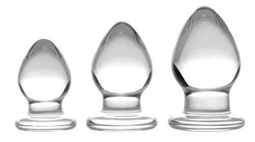 3 Piece Glass Anal Plug Kit Image 1