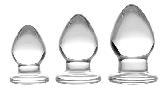 3 Piece Glass Anal Plug Kit Image 1