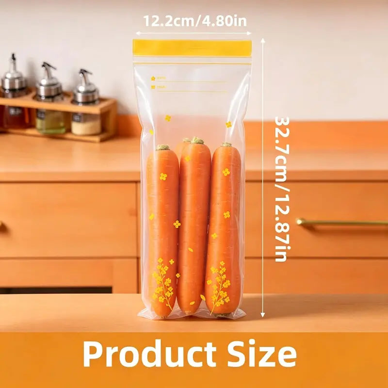 Reusable Double-Sealed Food Storage Bags – Leakproof & Heavy-Duty Refrigerator Organizer