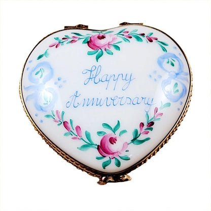 Happy Anniversary Heart 50th Porcelain Limoges anniversary wedding French Trinket Box