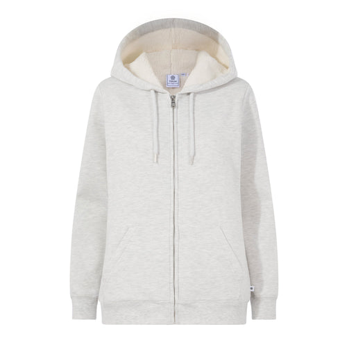 Bradshaw Womens Supersoft Sherpa Lined Zip Hoodie - Ice Grey Melange