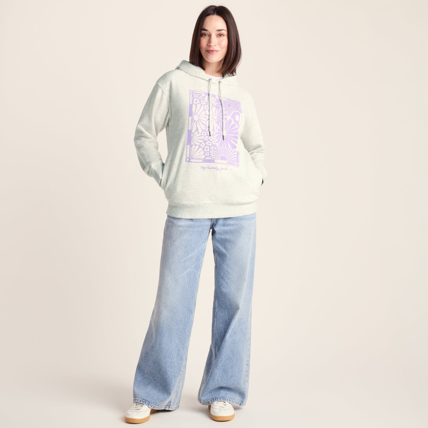 Ciara Womens Supersoft Relaxed Fit Hoody - Ice Grey Marl