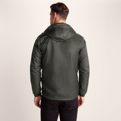 Craven Mens Waterproof Packaway Jacket - Dark Khaki