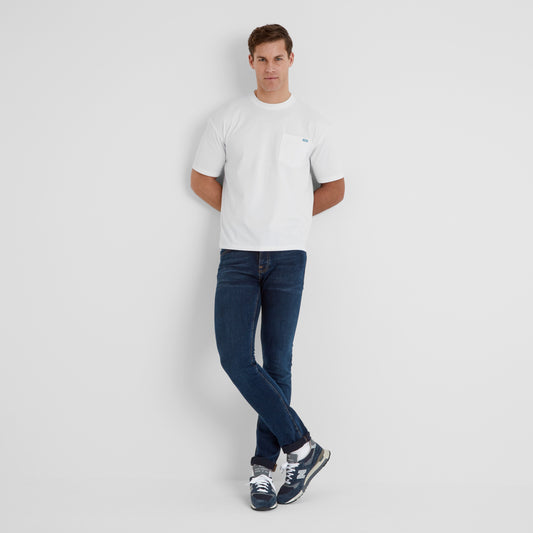 Denva Mens Oversized Premium Heavyweight 100% Cotton Jersey T-Shirt - Optic White