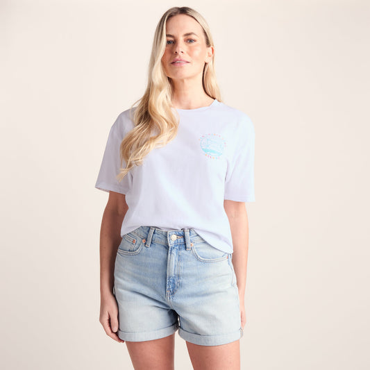 Emerald Isle Womens 100% Cotton Relaxed Fit T-Shirt - Optic White