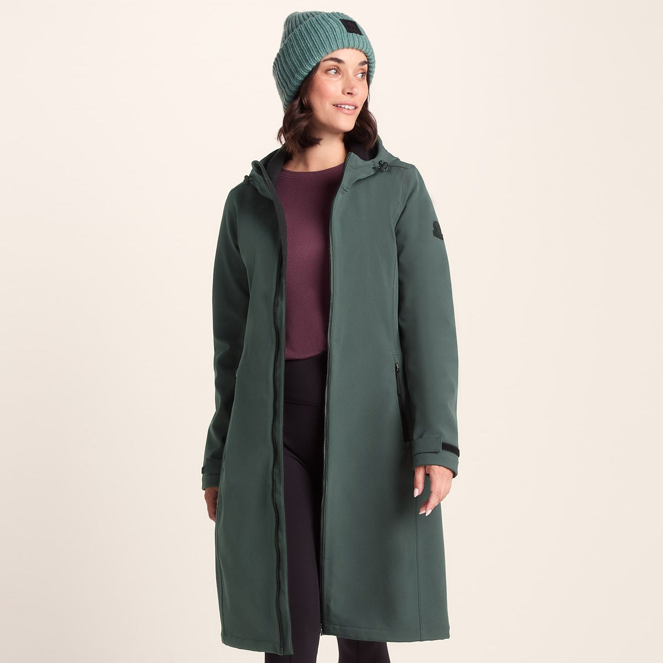 Enya Womens Longline Waterproof Softshell Jacket - Racing Green
