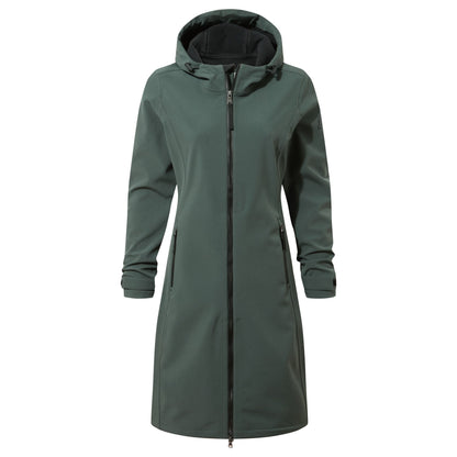 Enya Womens Longline Waterproof Softshell Jacket - Racing Green