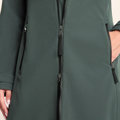Enya Womens Longline Waterproof Softshell Jacket - Racing Green