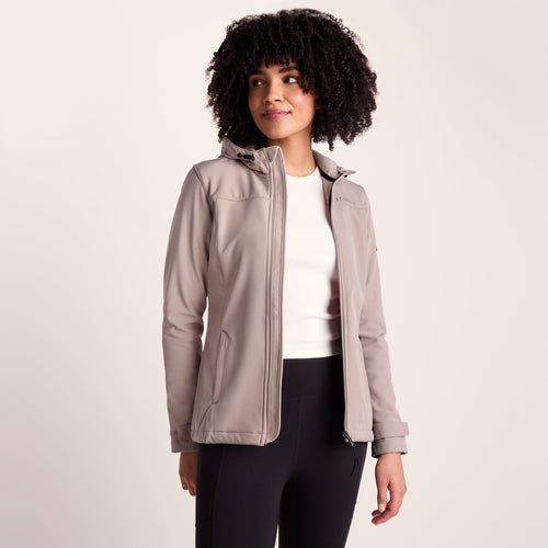 Keld Womens Shower Resistant Hooded Softshell Jacket - Dusky Pink