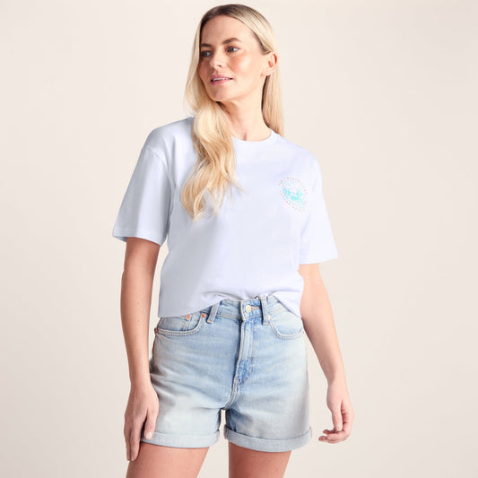 London Womens 100% Cotton Supersoft Relaxed Fit T-Shirt - Optic White