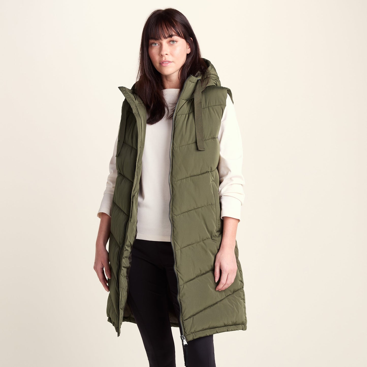 Ranskill Womens Long Insulated Gilet - Khaki