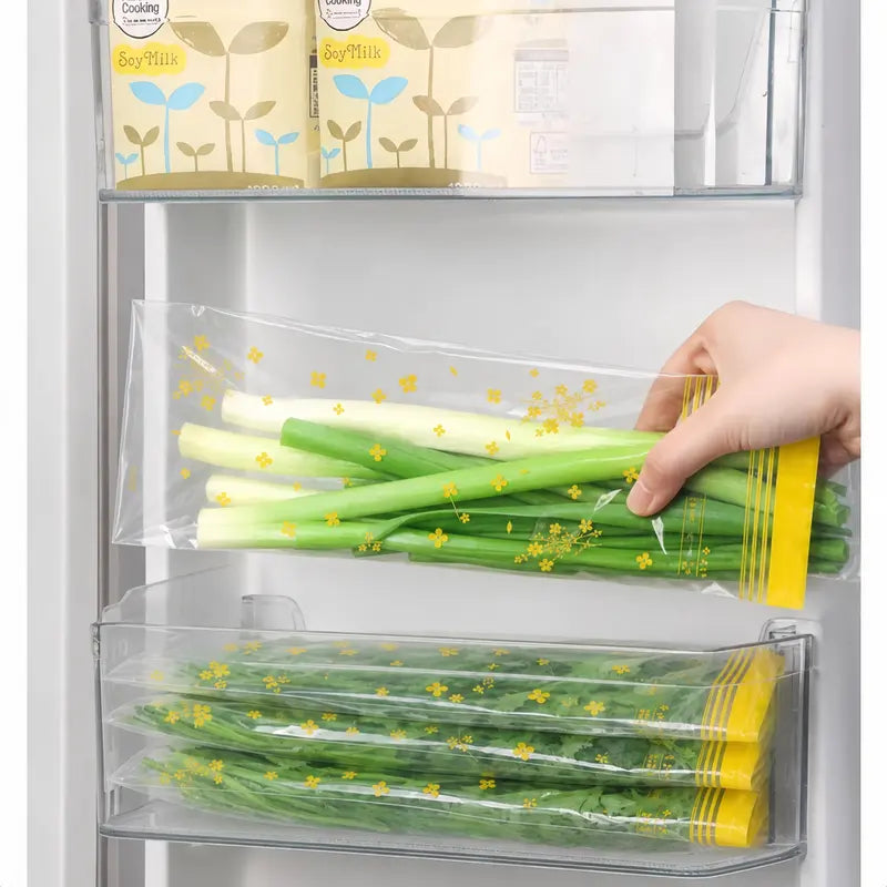 Reusable Double-Sealed Food Storage Bags – Leakproof & Heavy-Duty Refrigerator Organizer