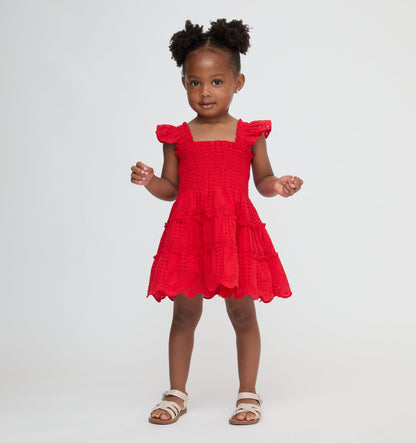 The Tiny Ellie Nap Dress - Cherry Trellis Broderie