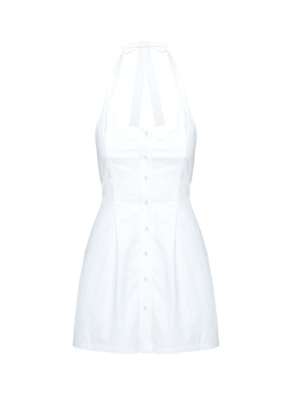 Mallorie Halter Mini Dress White Petite