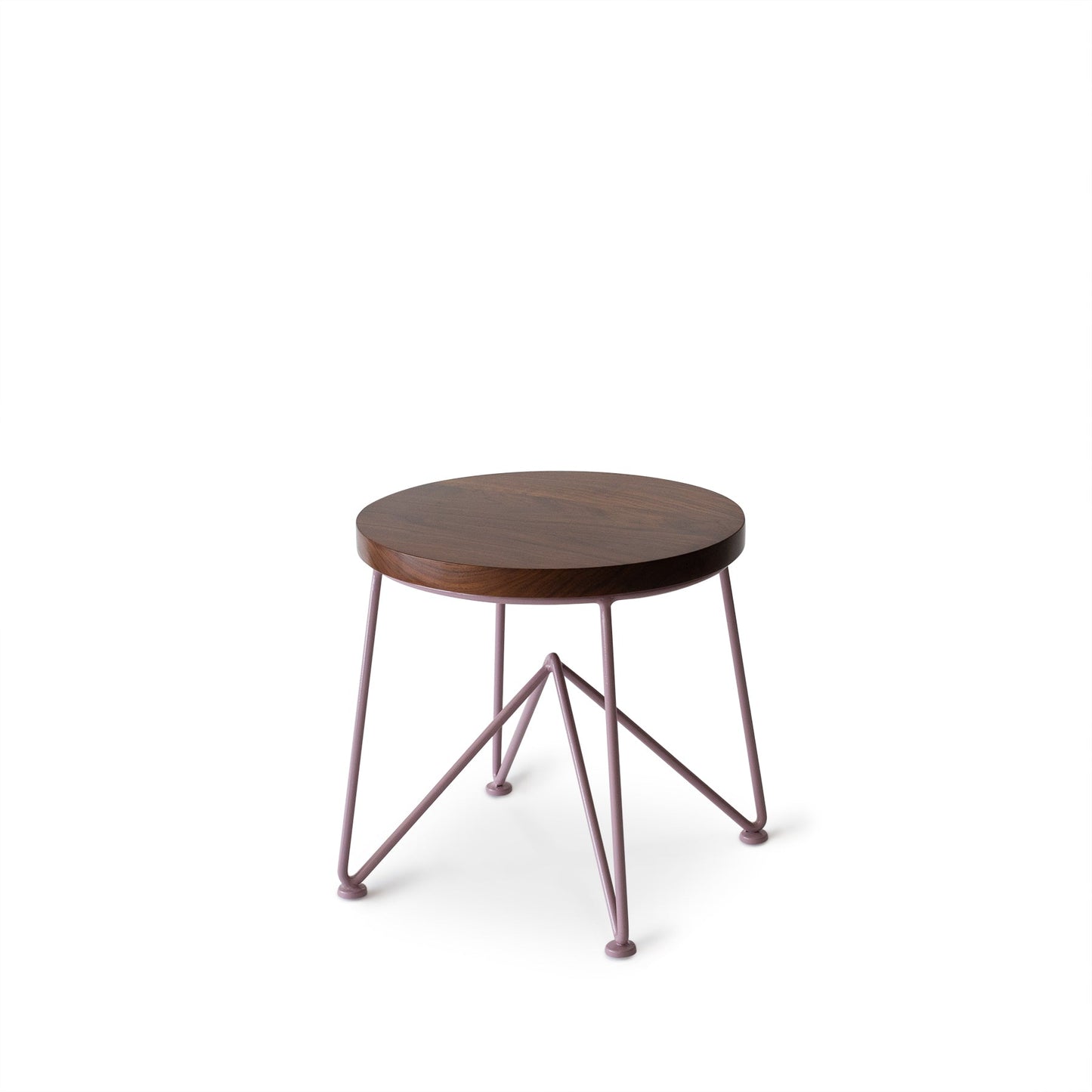 Walnut Stool with Mauve Base