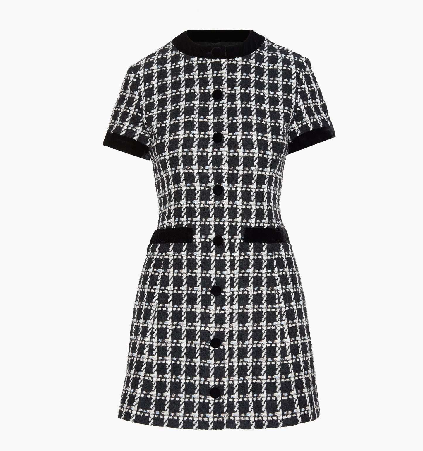 The Allegra Dress - Black and White Tweed