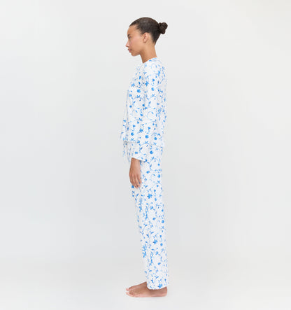 The Olivia Pajama Set - Blue Botanical